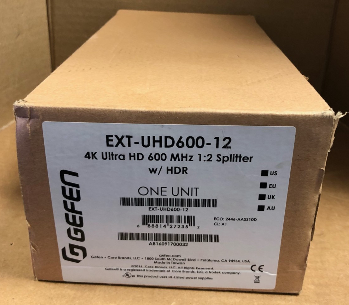 (NEW) Gefen EXT-UHD600-12 | 4K Ultra HD 600 MHz 1:2 Splitter W/HDR (NEW) Gefen EXT-UHD600-12 | 4K Ultra HD 600 MHz 1:2 Splitter W/HDR
