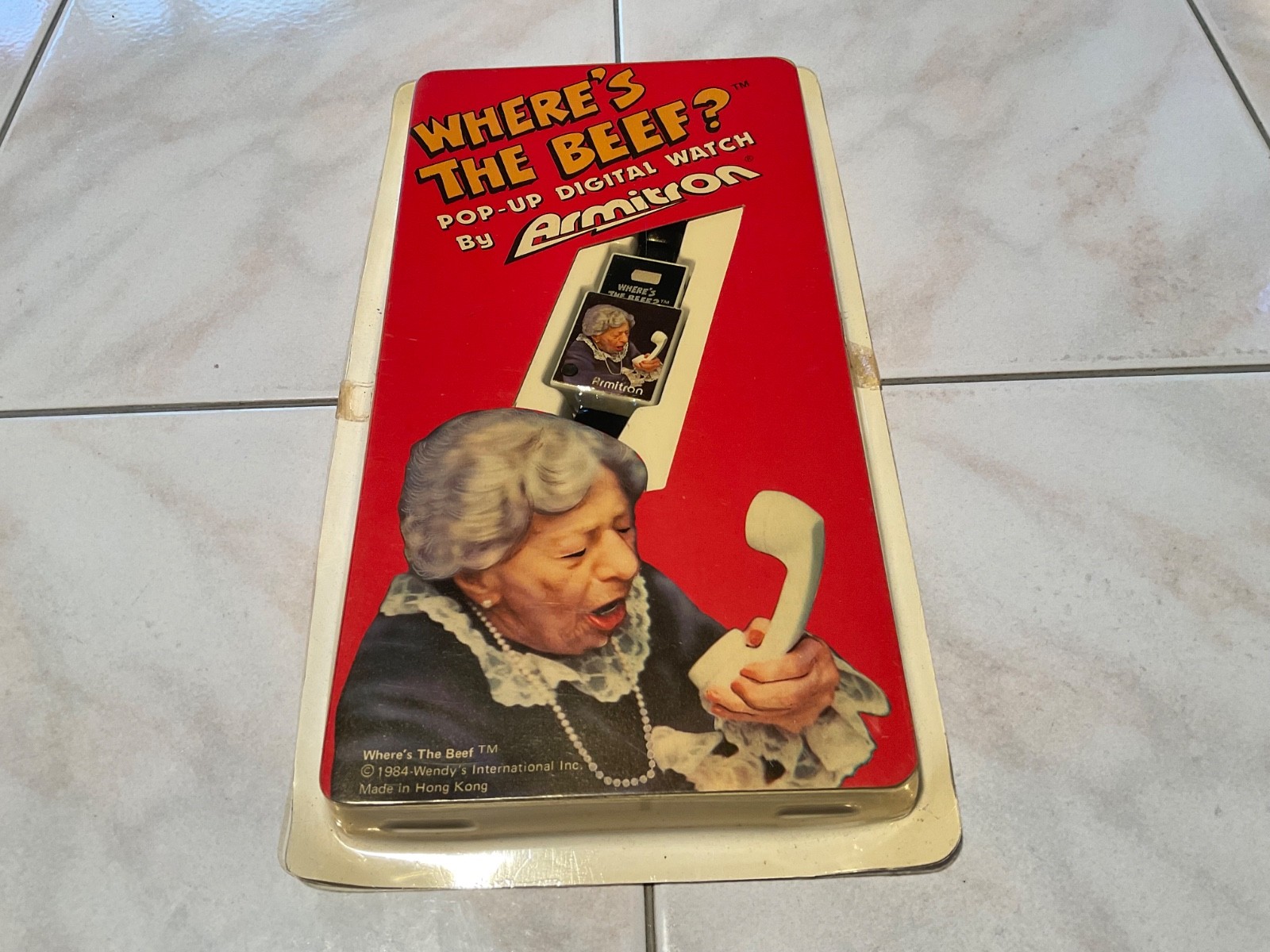 ORIGINAL 1984 Wendy\'s “Where\'s the Beef” Watch by Armitron - With Original Box ORIGINAL 1984 Wendy\'s “Where\'s the Beef” Watch by Armitron - With Original Box