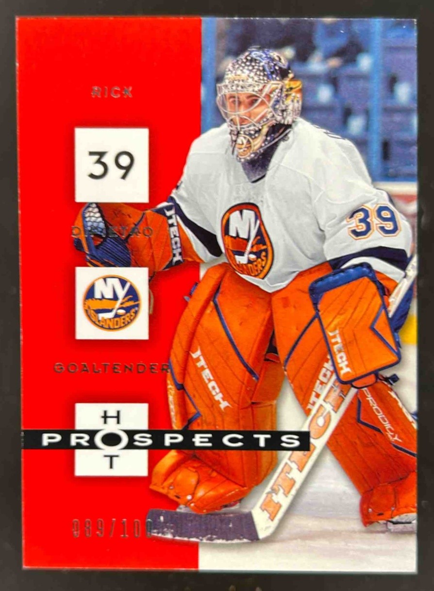 2005-06 FLEER HOT PROSPECTS RICK DIPIETRO #63 RED /100 NEW YORK ISLANDERS 2005-06 FLEER HOT PROSPECTS RICK DIPIETRO #63 RED /100 NEW YORK ISLANDERS