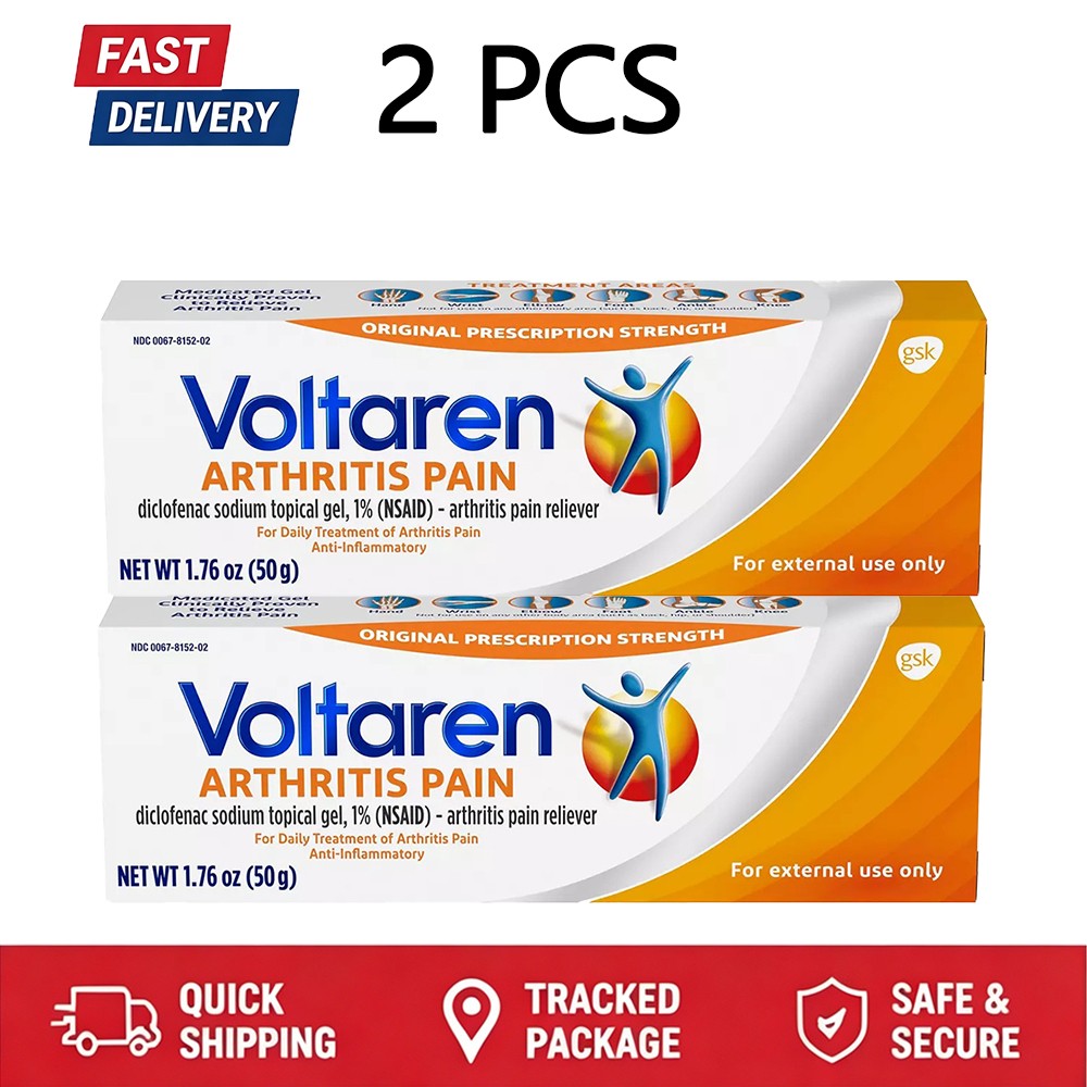 Arthritis Pain Topical Gel 2 Pack 50g (1.76oz) Tube Exp2027 Fast Shipping