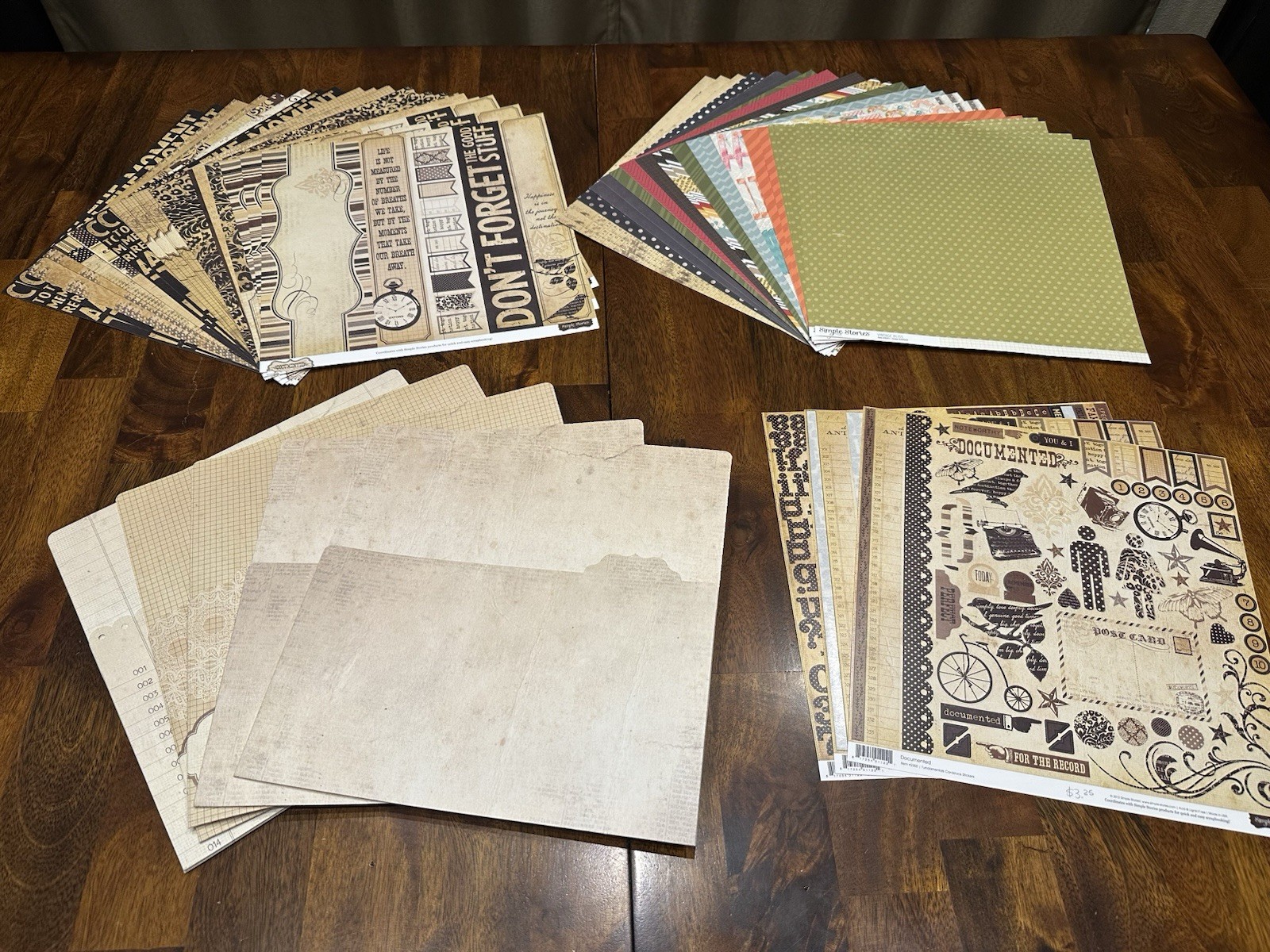 Simple Stories 12x12 Scrapbook Lot 50 Double Sided Sheets + Stickers & Folders Simple Stories 12x12 Scrapbook Lot 50 Double Sided Sheets + Stickers & Folders