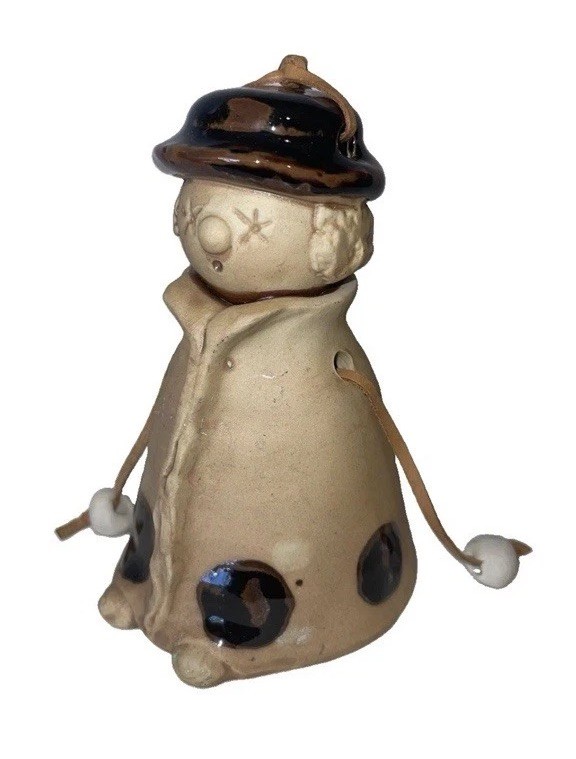 Vintage fun Enesco Pottery Clown Bell Figurine