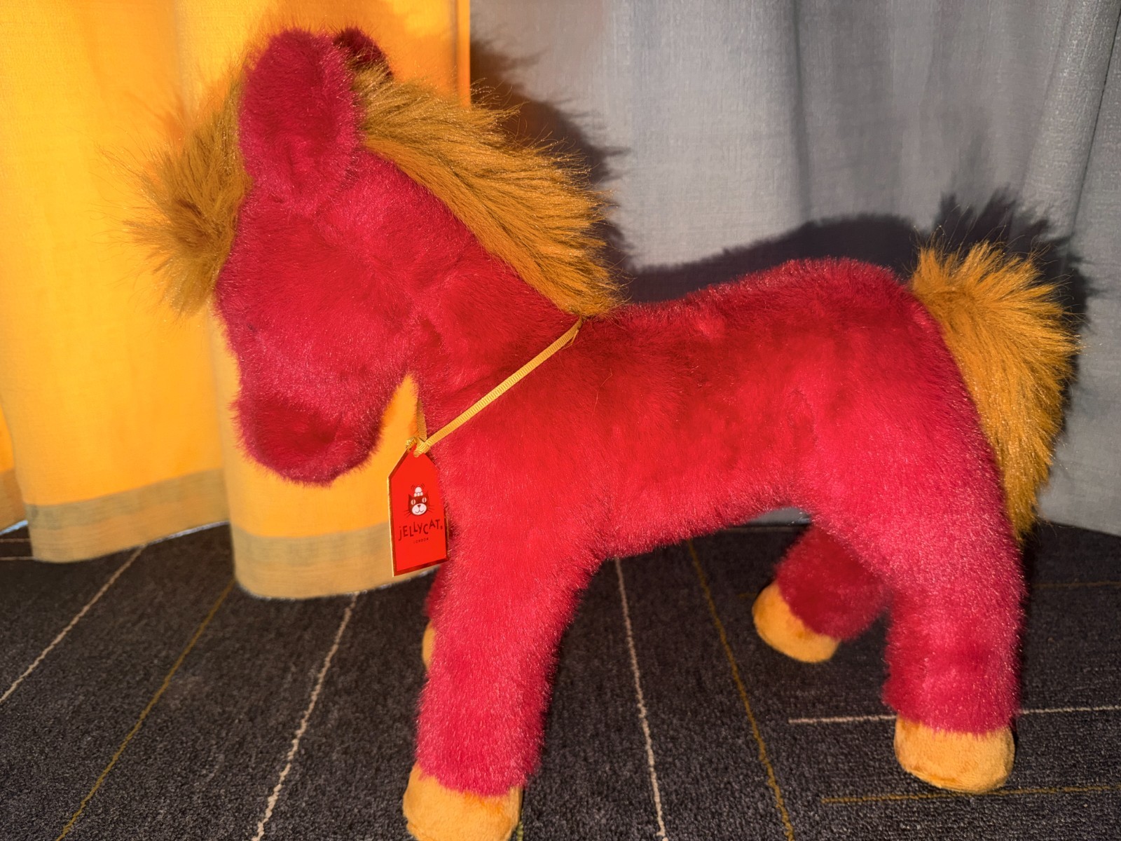 Fluffy Red Flame Horse Plush 12in Birthday Gift Kids Toy