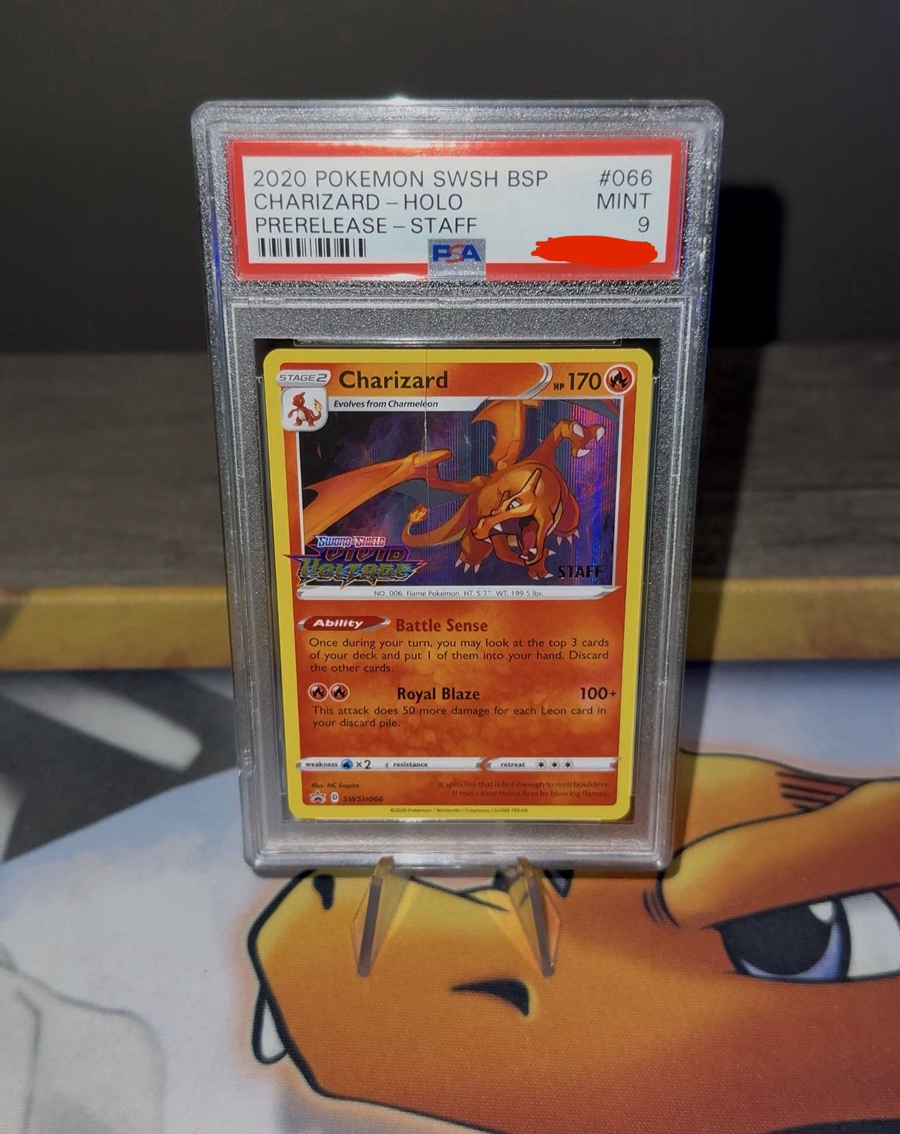 2020 Charizard STAFF Prerelease SWSH066 PSA 9 Vivid Voltage Promo
