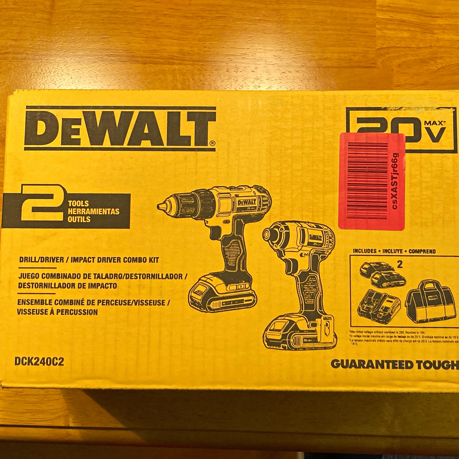 DEWALT 20V MAX DCK240C2 Drill/Driver & Impact Driver Kit w/2 Li-Ion Batteries DEWALT 20V MAX DCK240C2 Drill/Driver & Impact Driver Kit w/2 Li-Ion Batteries