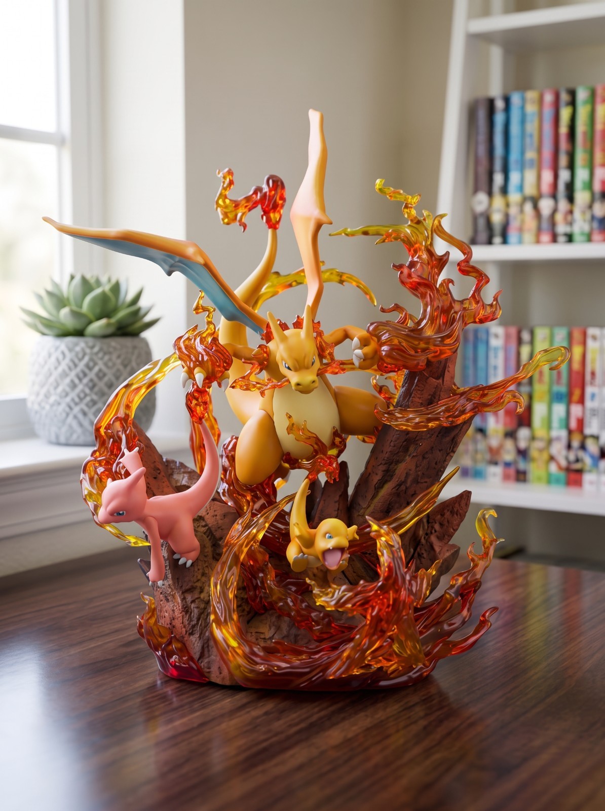 Pokemon Charizard Charmeleon Charmander Evolution LED Light Up Statue Figure Toy