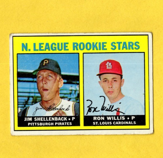 1967 Topps NL Rookie Stars #592 Hi # Ron Willis Jim Shellenback VG Slight INK MK