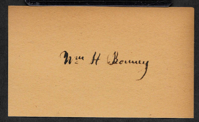 Billy The Kid Autograph Reprint On Original Period 1870s 3x5 Card Cowboy 
