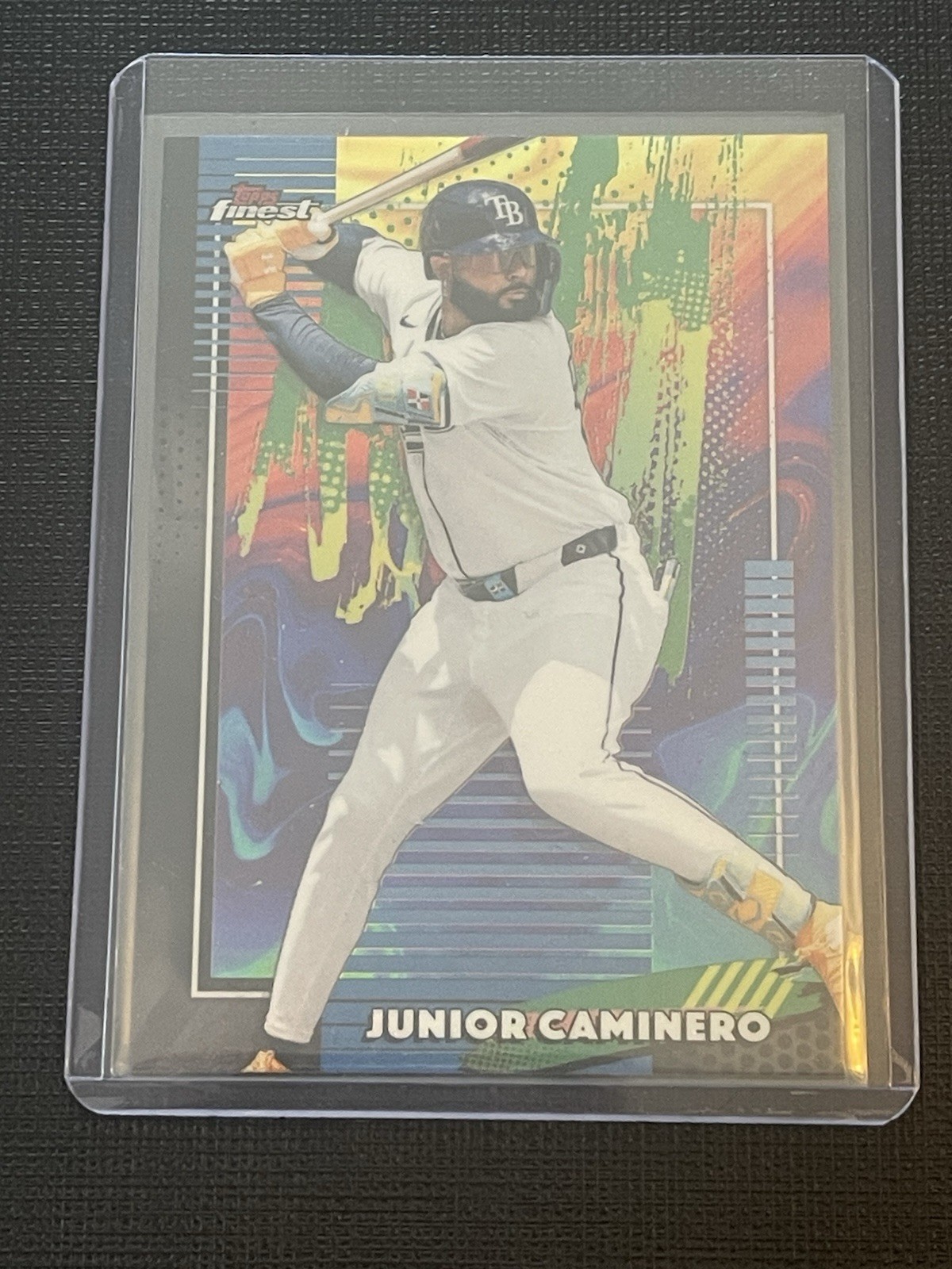 Junior Caminero 2026 Topps Finest Oil Spill Refractor SSP #47 Tampa Bay Rays Junior Caminero 2026 Topps Finest Oil Spill Refractor SSP #47 Tampa Bay Rays