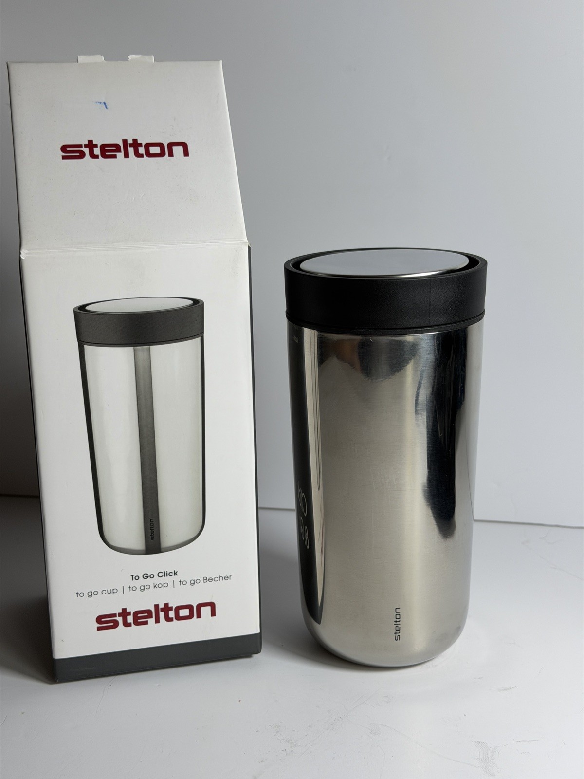 Volvo Stelton To Go Click Travel Mug 340ml Stainless Steel Genuine Merchandise