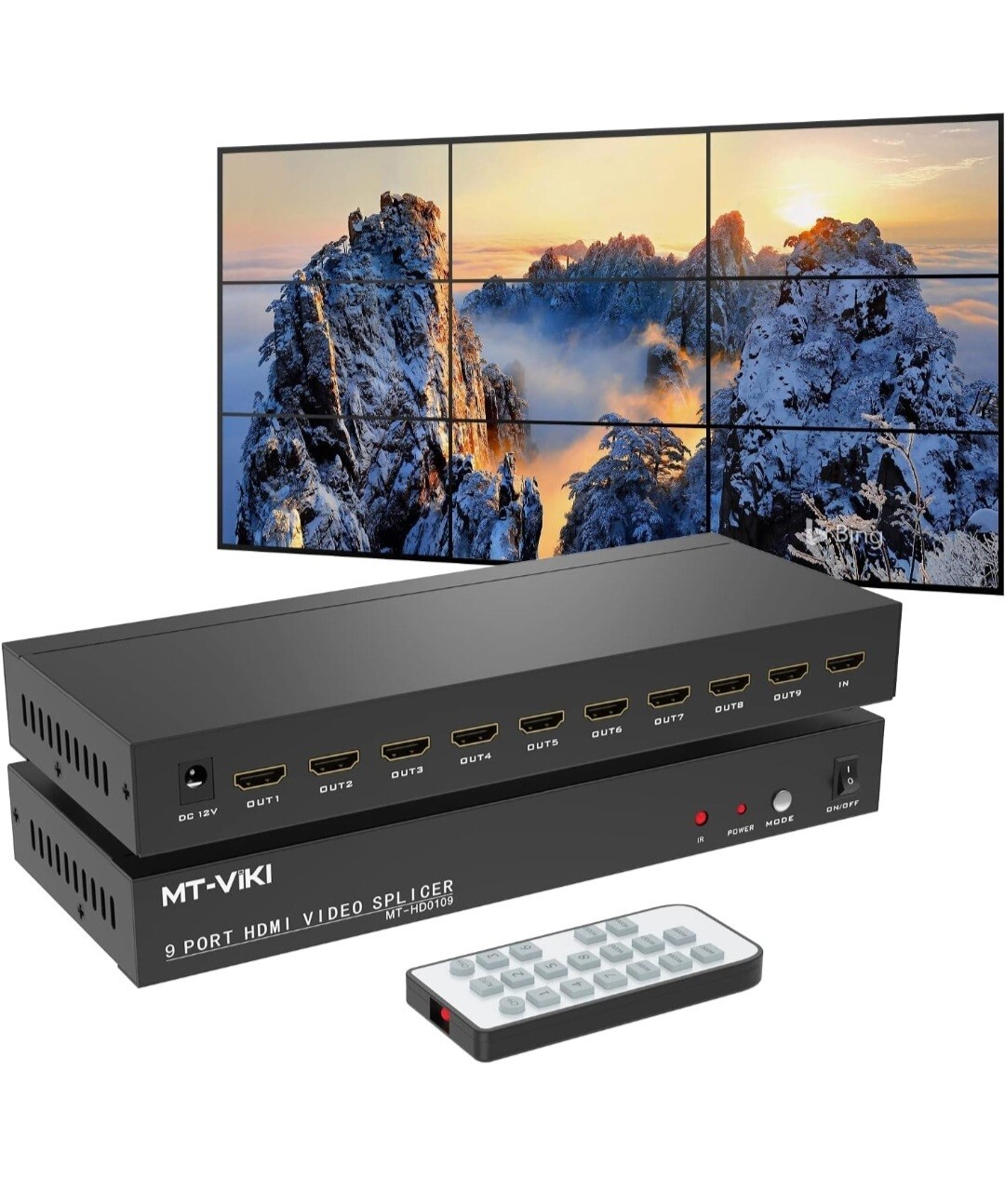 MT-VIKI 9 Port HDMI Video Splicer Video Wall Controller 3x3 9 Channel 1080p