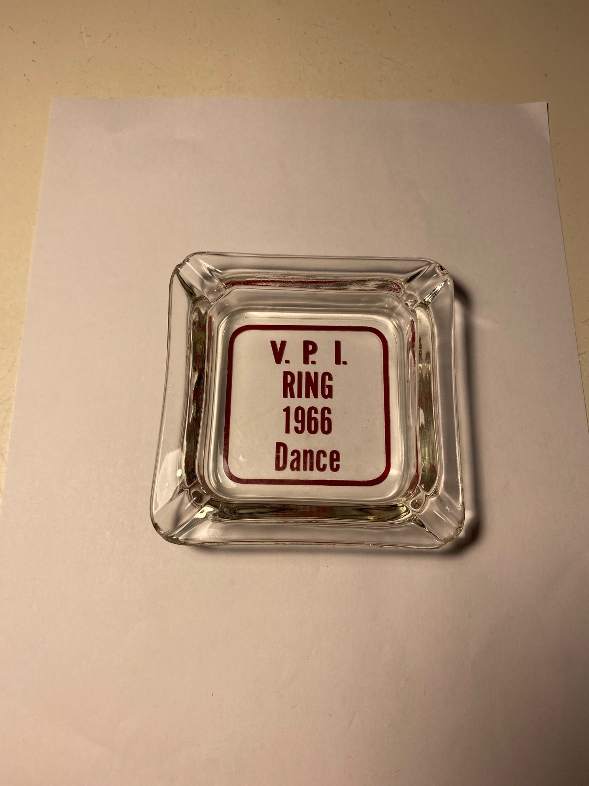 Vintage 1966 Virginia Tech Ring Dance Ashtray  VPI Polytechnic