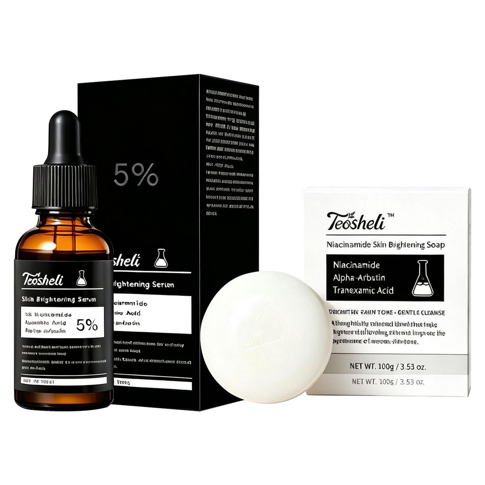 2 Pieces TeaShell Niacinamide Face Serum + Soap Hydrating Moisturizing Skincare