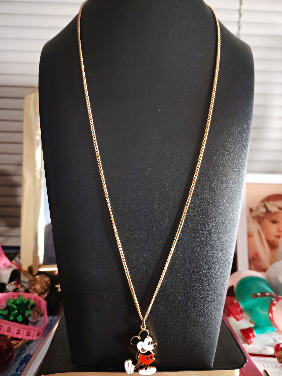 Vintage Official Signed Disney Mickey Mouse Pendant Necklace Gold Tone Chain Vintage Official Signed Disney Mickey Mouse Pendant Necklace Gold Tone Chain