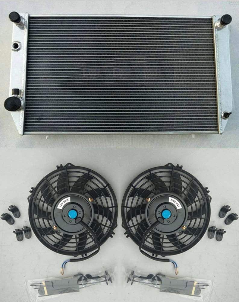 3 Row Aluminum Radiator & Fans Jaguar XJS V12 XJ12 HE 5.3 6.0 76-96 Facelift