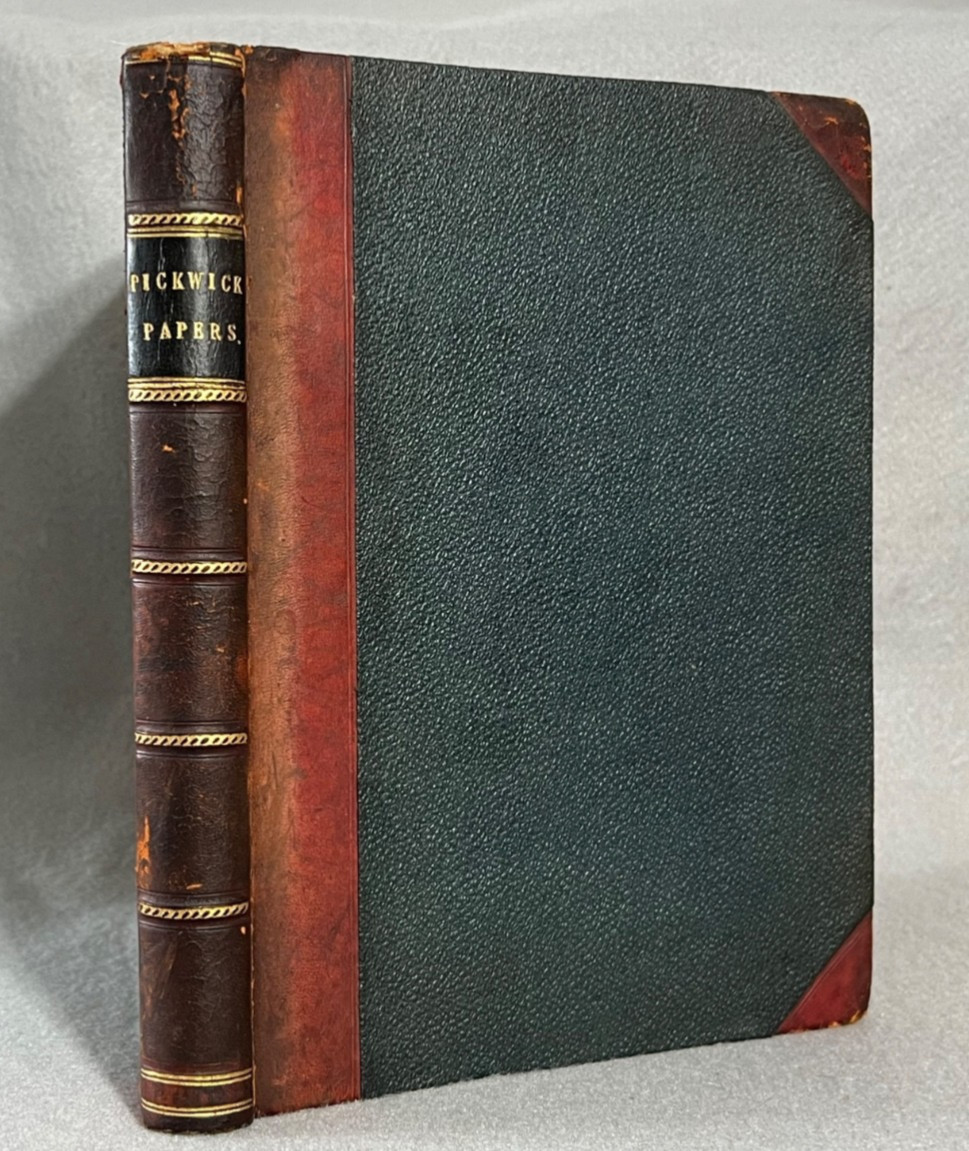 Antique Charles Dickens Book Pickwick Papers Decorative Leather Binding c. 1870