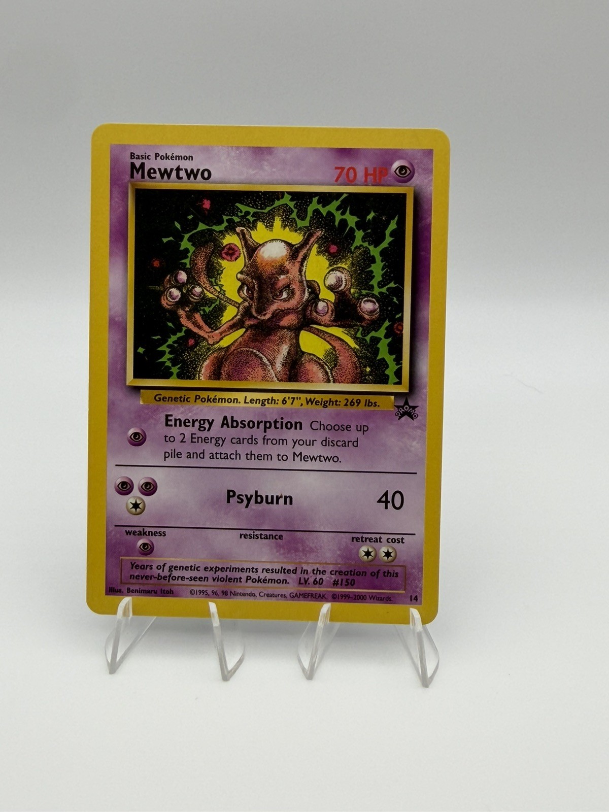 Pokémon Mewtwo #14 Black Star Movie Promo 14/53 Wotc Vintage 1999/2000 Non-Holo
