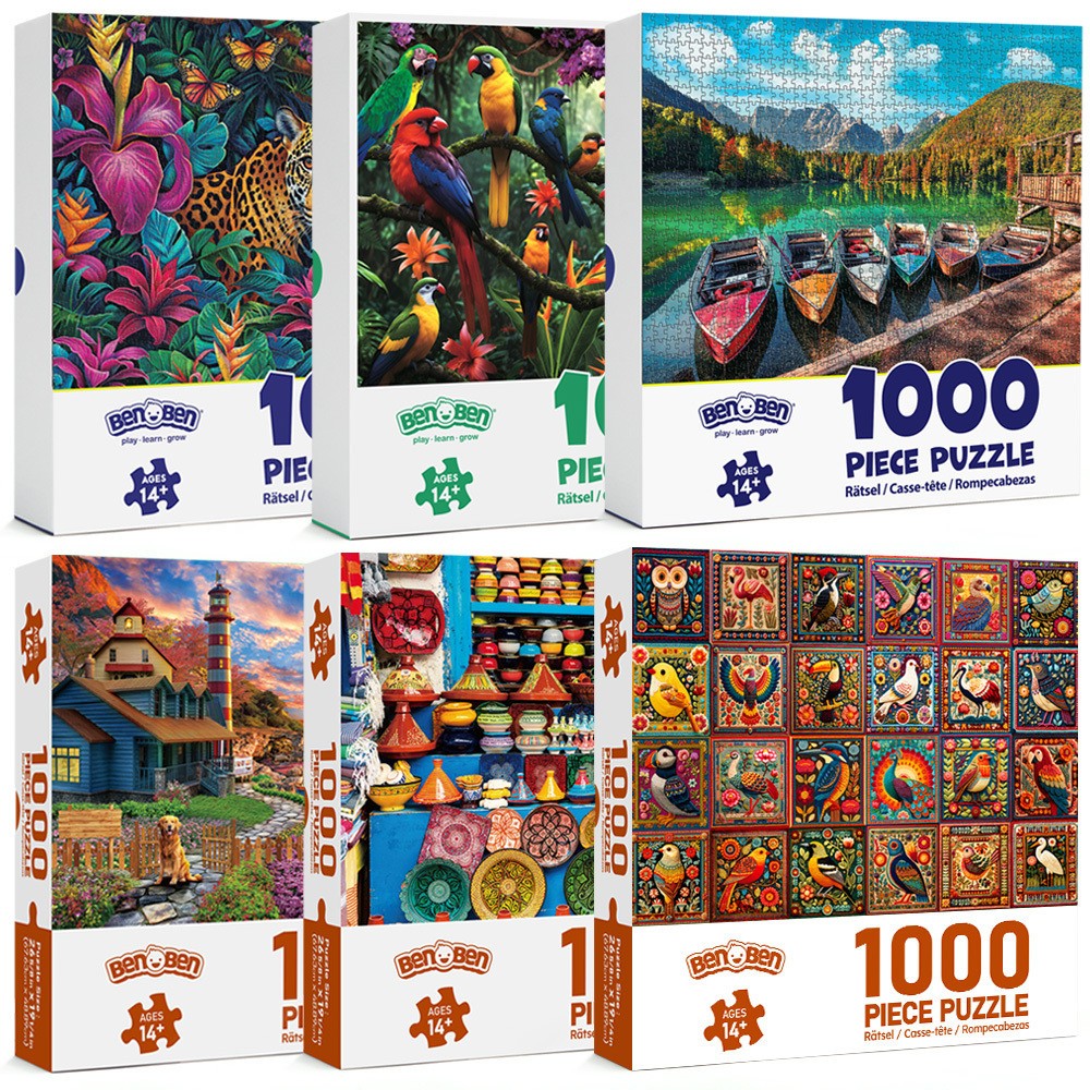 6 Pack 1000 Pieces Jigsaw Puzzles for Adults Family Game Puzzles XMAS Gifts 6 Pack 1000 Pieces Jigsaw Puzzles for Adults Family Game Puzzles XMAS Gifts
