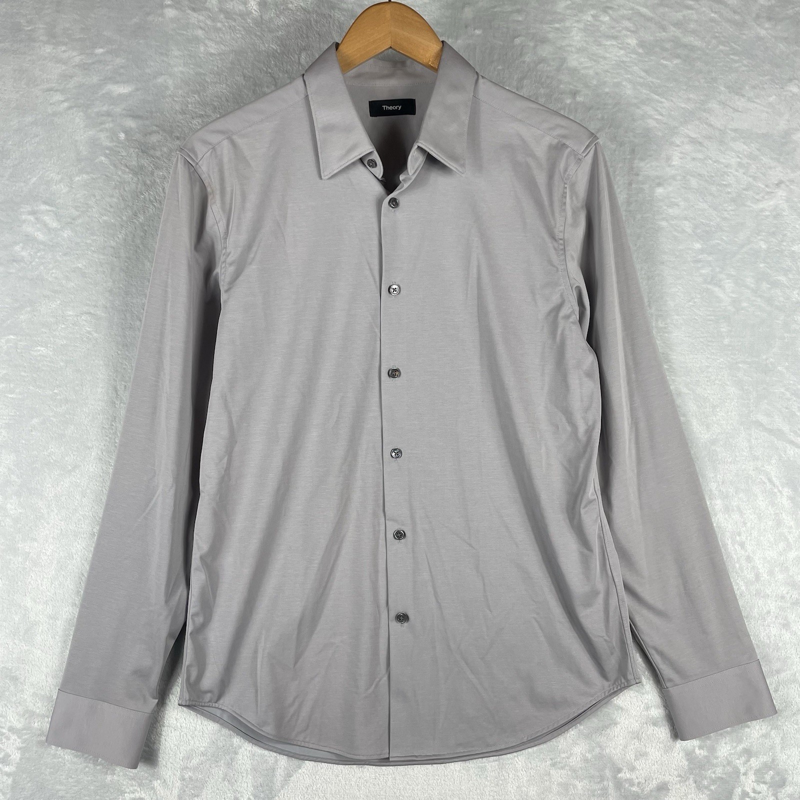 Theory Button Down Shirt Mens Medium Gray