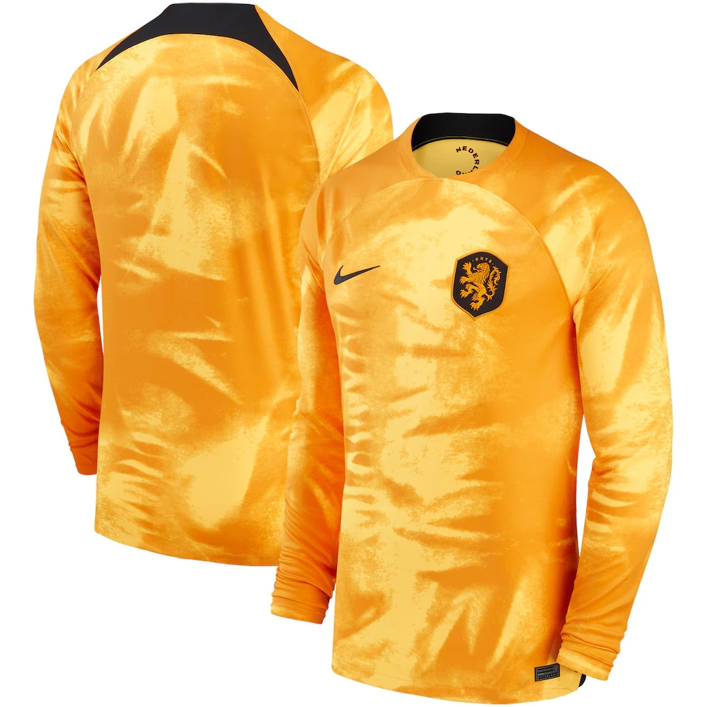 Nike Netherlands Home Breathe Stadium Long Sleeve Orange 2022/23 Soccer Jersey Nike Netherlands Home Breathe Stadium Long Sleeve Orange 2022/23 Soccer Jersey
