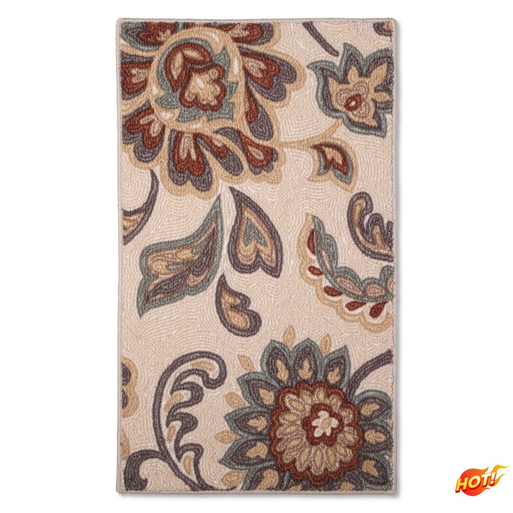 Washable Paisley Floral Accent Rug 1\'8\