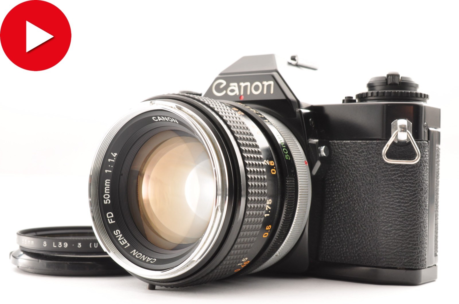 [US Duty Paid] Canon AV-1 Black 35mm SLR Film Camera FD 50mm f1.4 JAPAN #L329