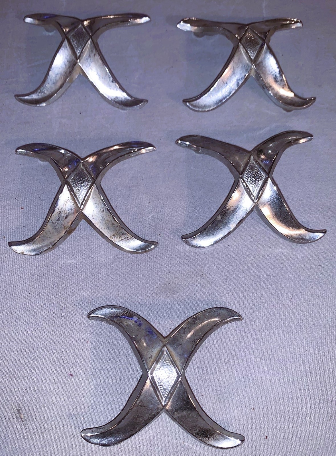 Unique Set  5  Vintage  Metal  Drawer Pulls