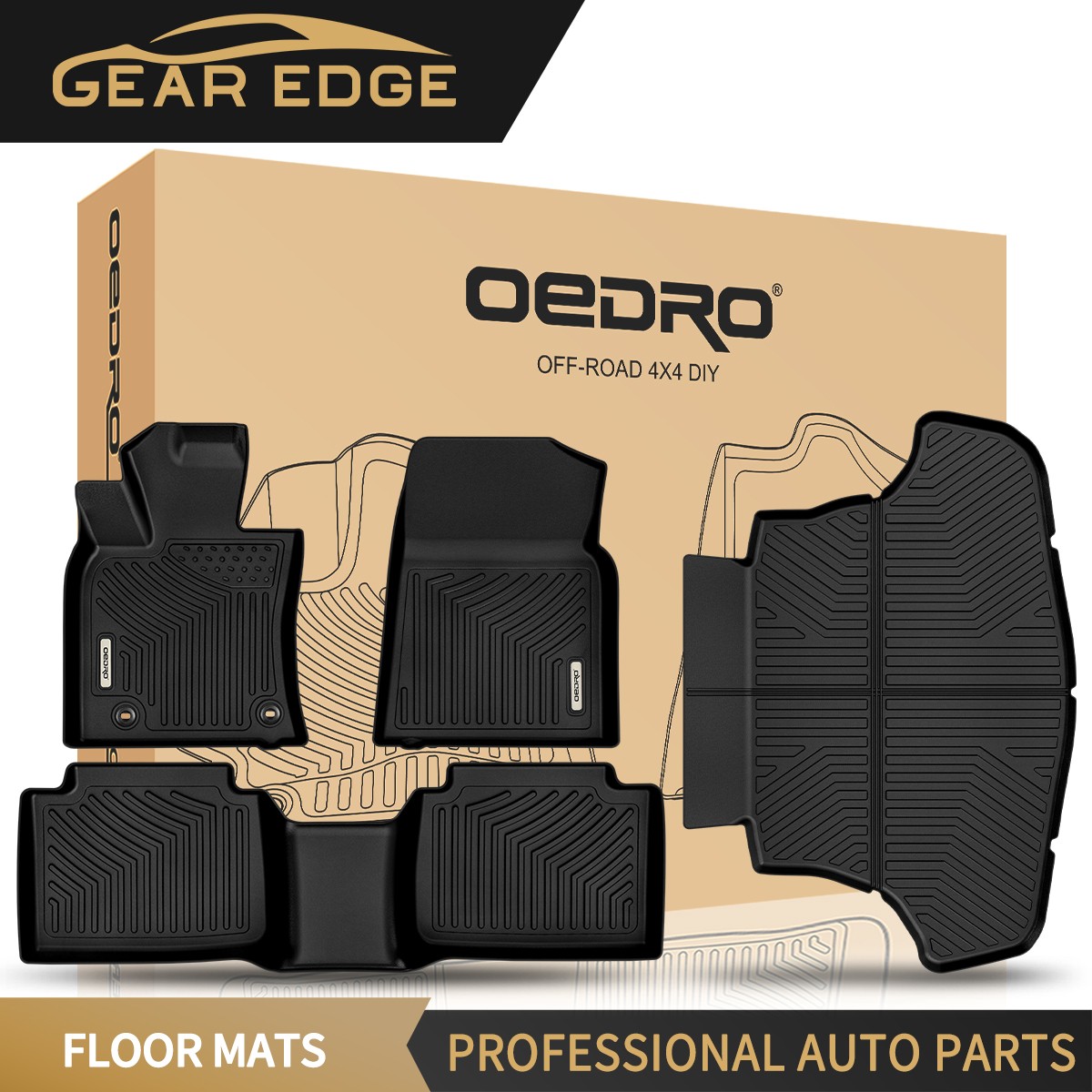 4pcs Floor Mats Liners Cargo Liner for 2018-2024 Toyota Camry TPE All Weather