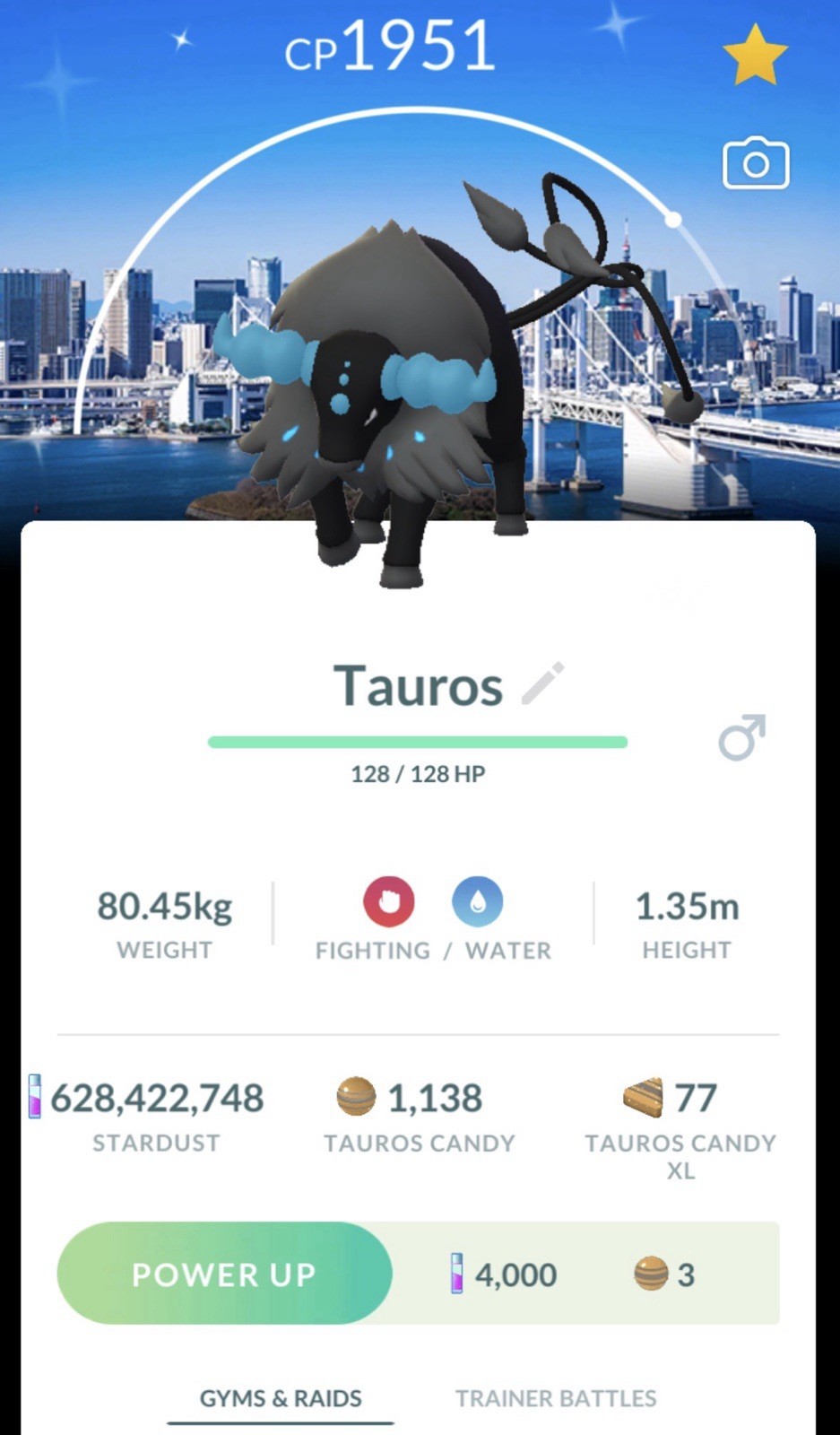 Pokemon✨Shiny Tauros Paldean Aqua Form Tokyo Background✨ Pokemon✨Shiny Tauros Paldean Aqua Form Tokyo Background✨