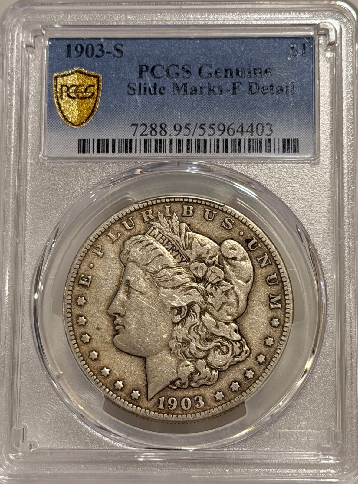1903 S Morgan Silver Dollar PCGS F Details Tough Date Morgan