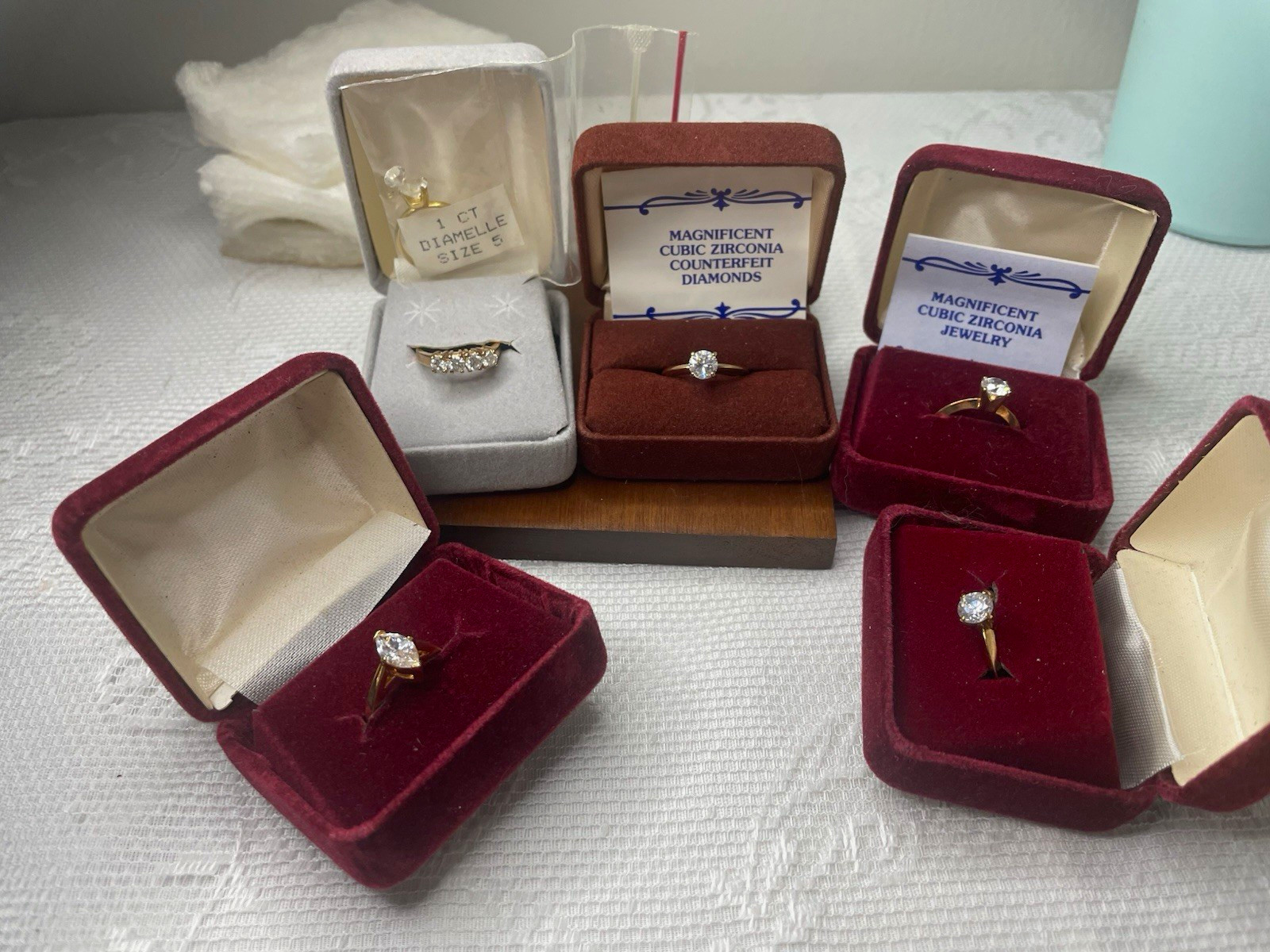 Lot of 6 Vintage CZ Rings Lot of 6 Vintage CZ Rings
