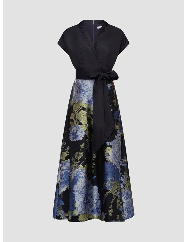 Kay Unger Samira Floral Gown in Dark Twilight Multi Size 4 NWT $368