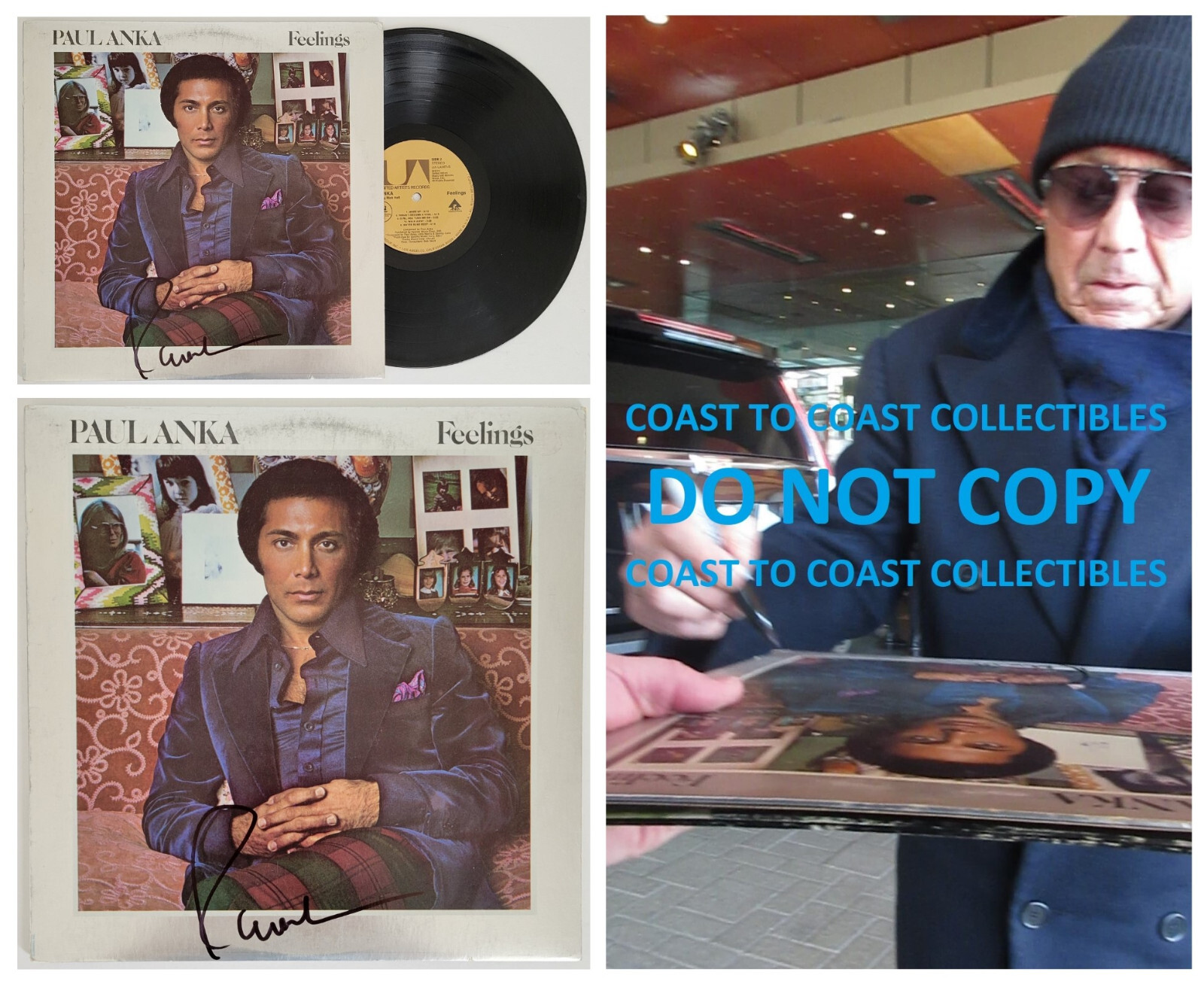 Paul Anka signed Feelings album vinyl record COA exact proof autographed