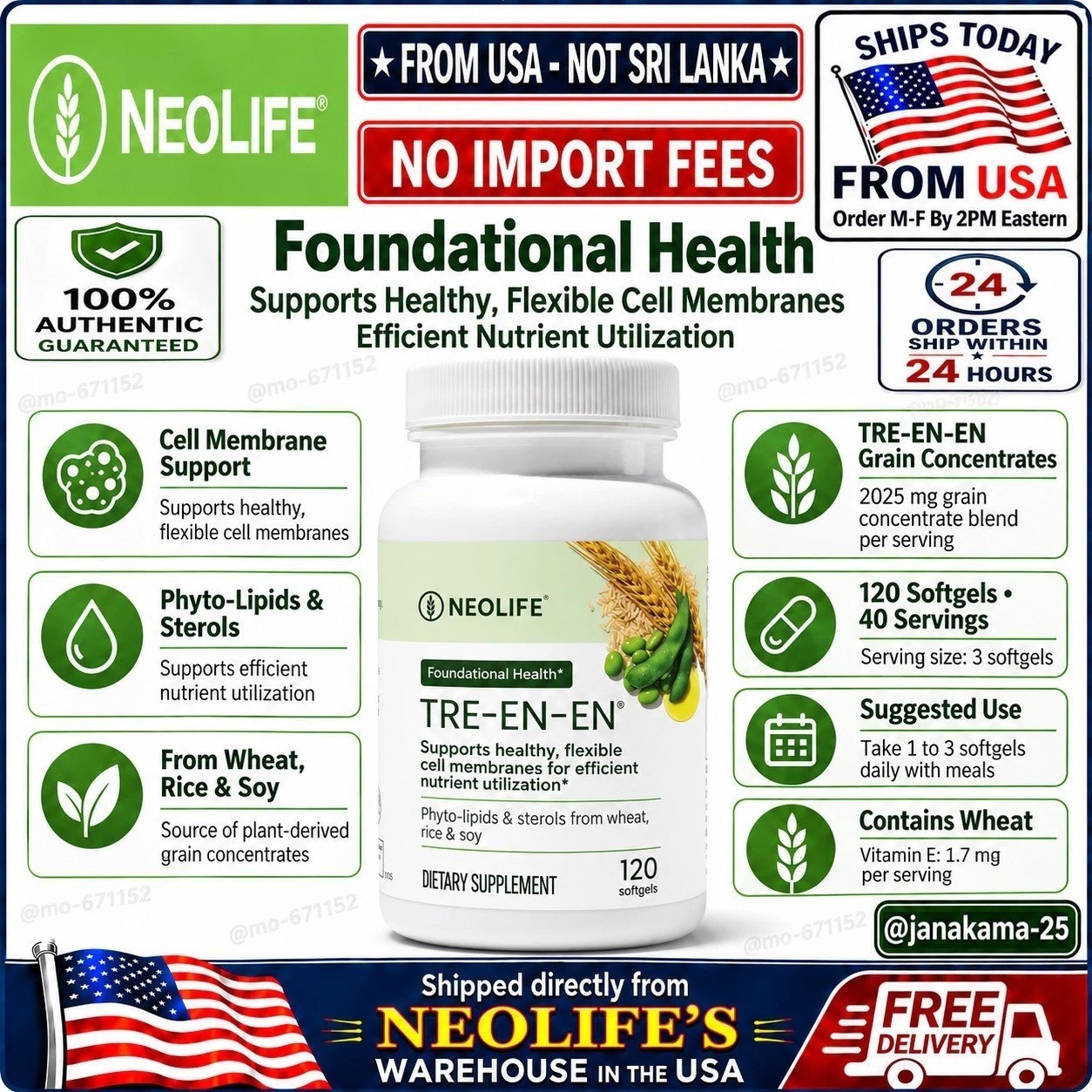 NeoLife Tre-en-en Grain Concentrates 120 Softgels Lipids Sterols NIB🚚From USA🚚
