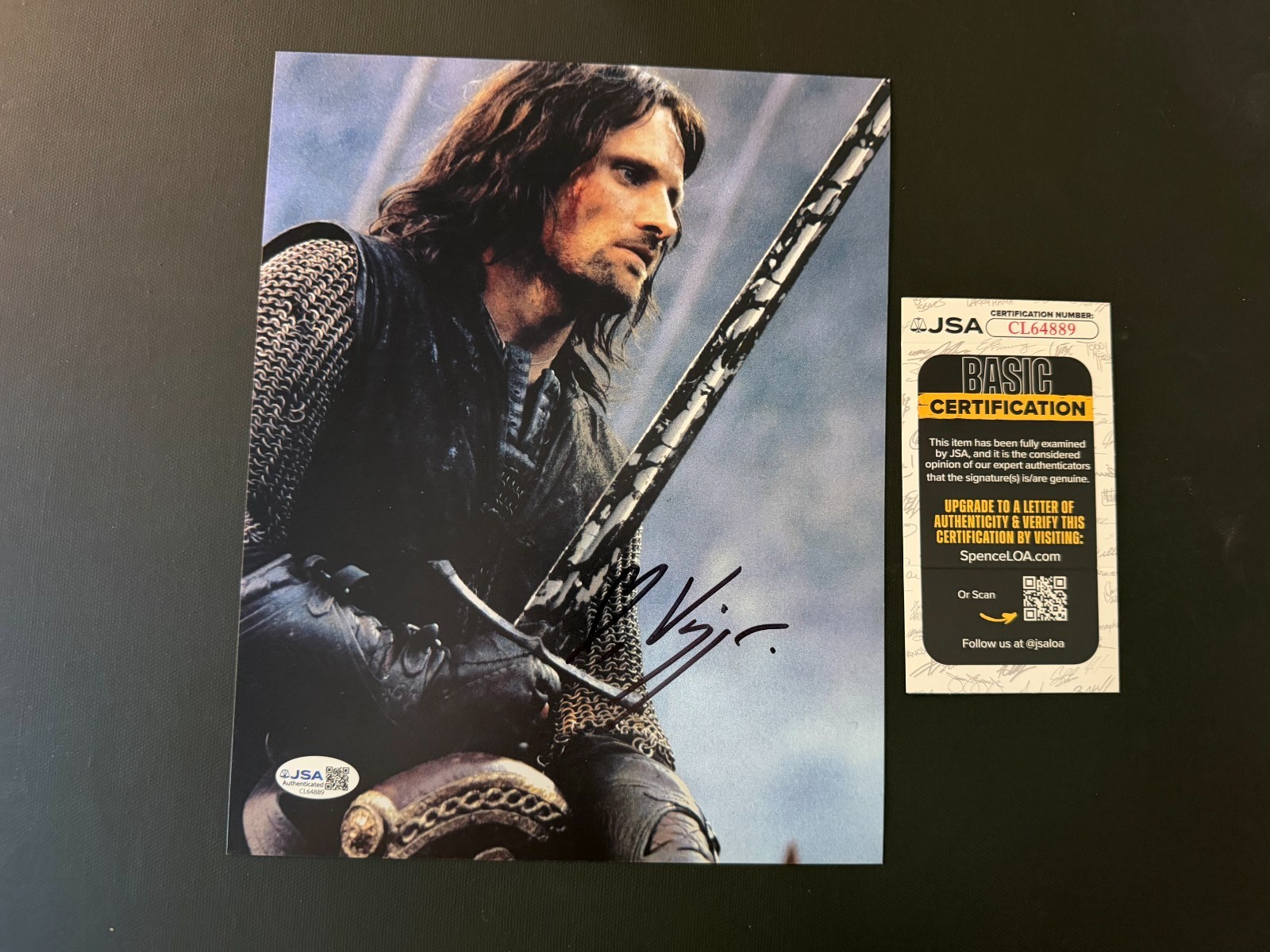 Viggo Mortensen autographed signed Lord of The Rings 8x10 photo JSA Spence coa