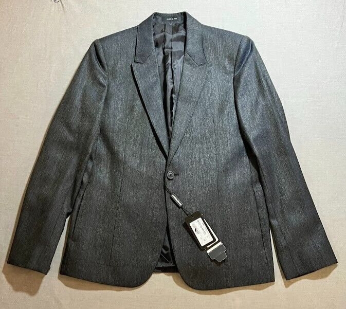 Emporio Armani Milano Jacket Adult 50 Button Gray Long Sleeve Blazer MSRP $1095