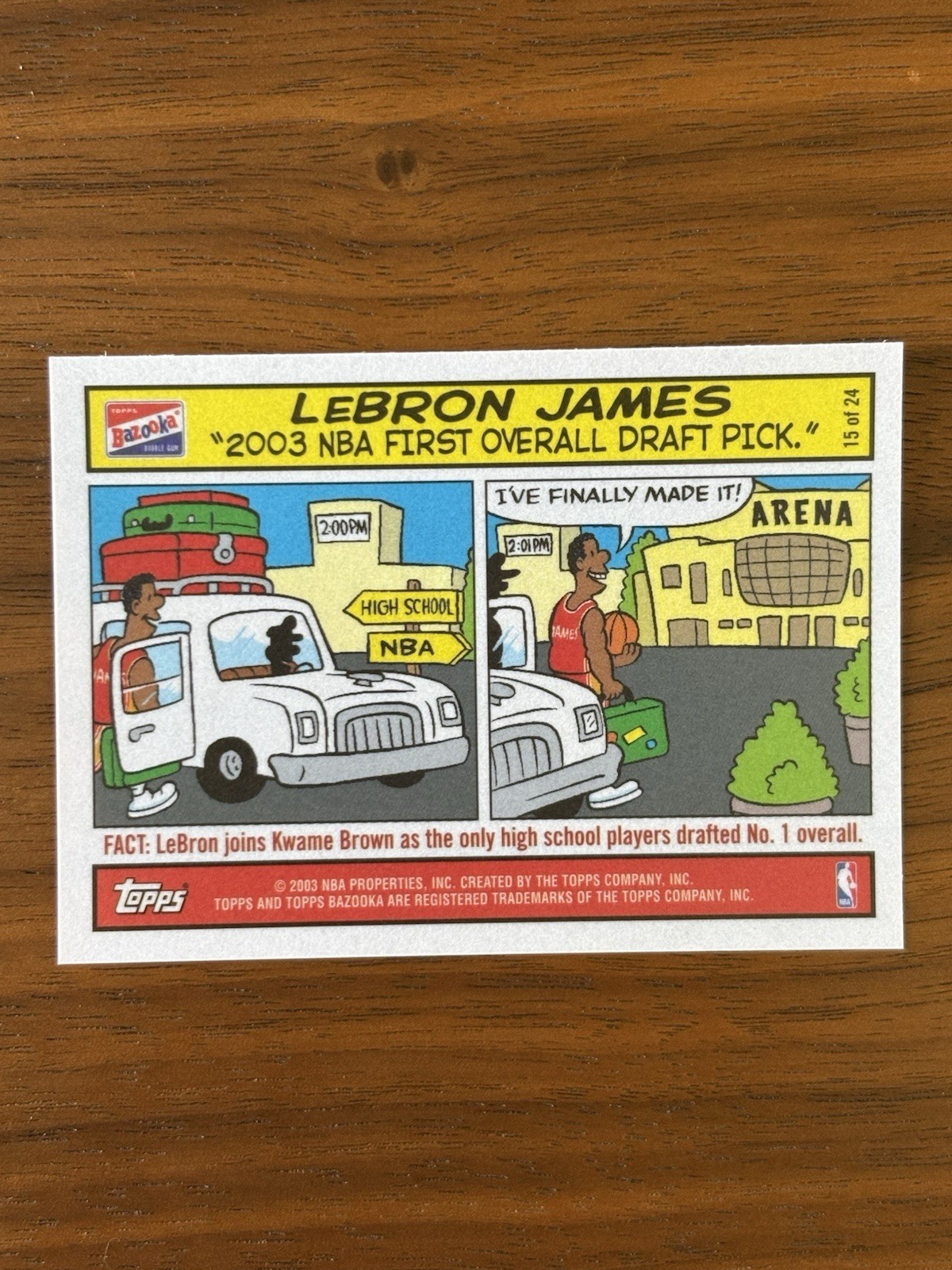 2003-04 Bazooka - Comic Strip LeBron James #15 (RC)