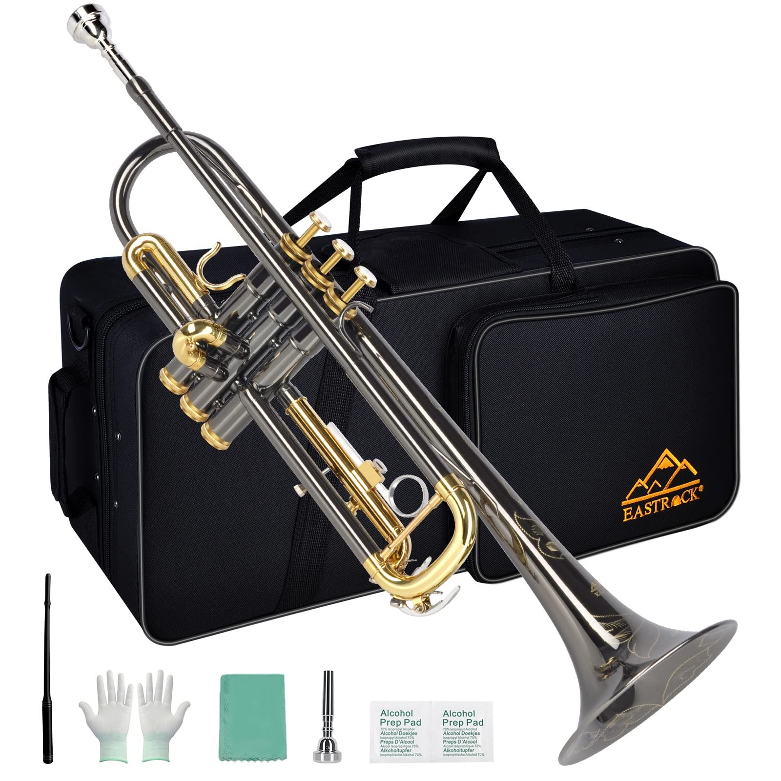 EASTROCK Bb Trumpet Standard Set Black Nickel (Hand Carved Craft)