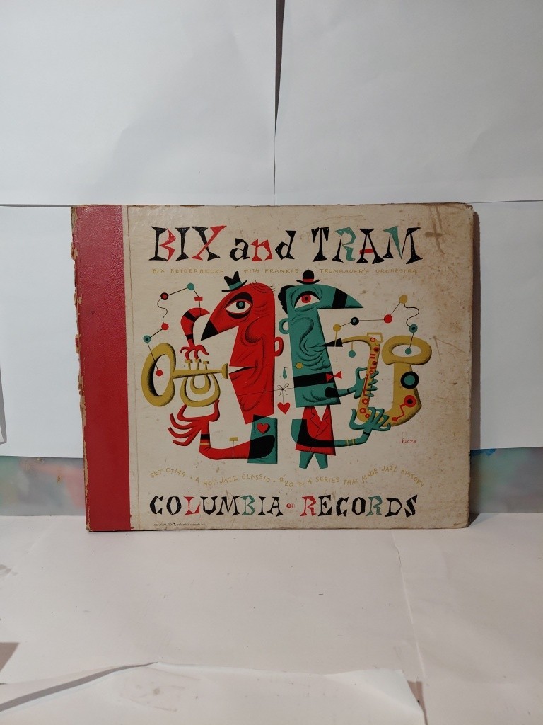 78 rpm BEIDERBECKE & TRUMBAUER Columbia album C-144 Bix and Tram (Jim Flora art) 78 rpm BEIDERBECKE & TRUMBAUER Columbia album C-144 Bix and Tram (Jim Flora art)