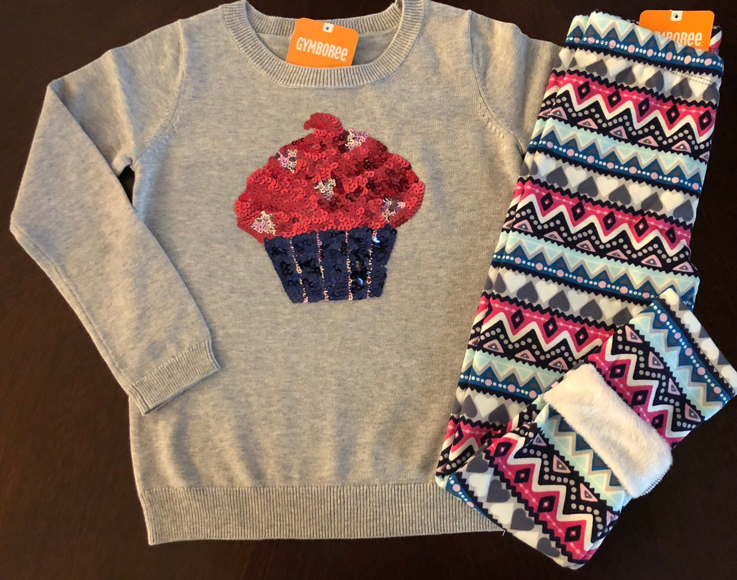 NWT Gymboree Girl Ice Dancer Cupcake Sweater & Leggings Outfit 5 6 7 8 