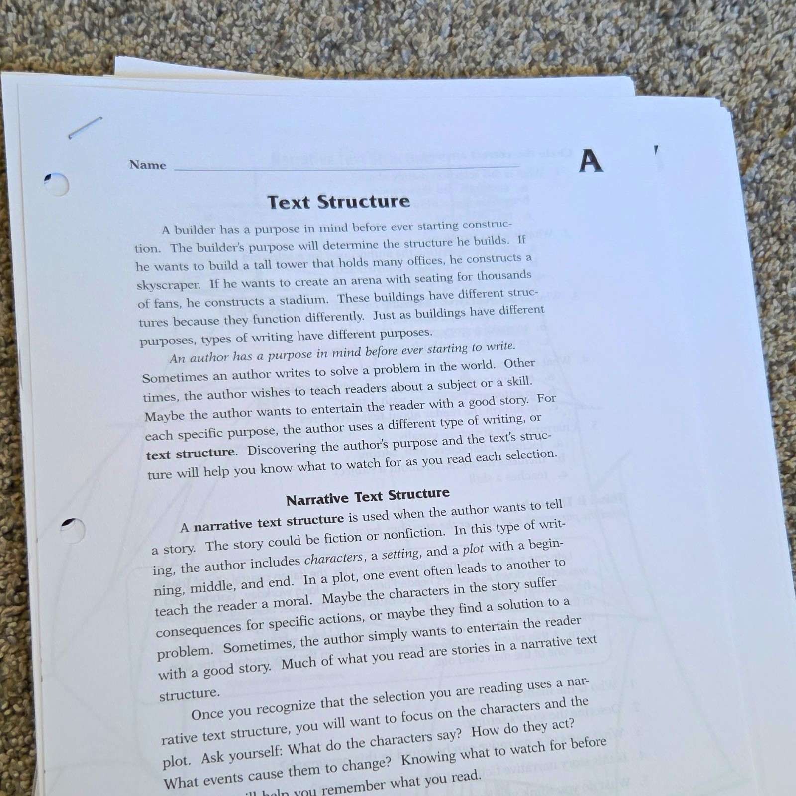 Abeka Reading & Comprehension Loose Leaf