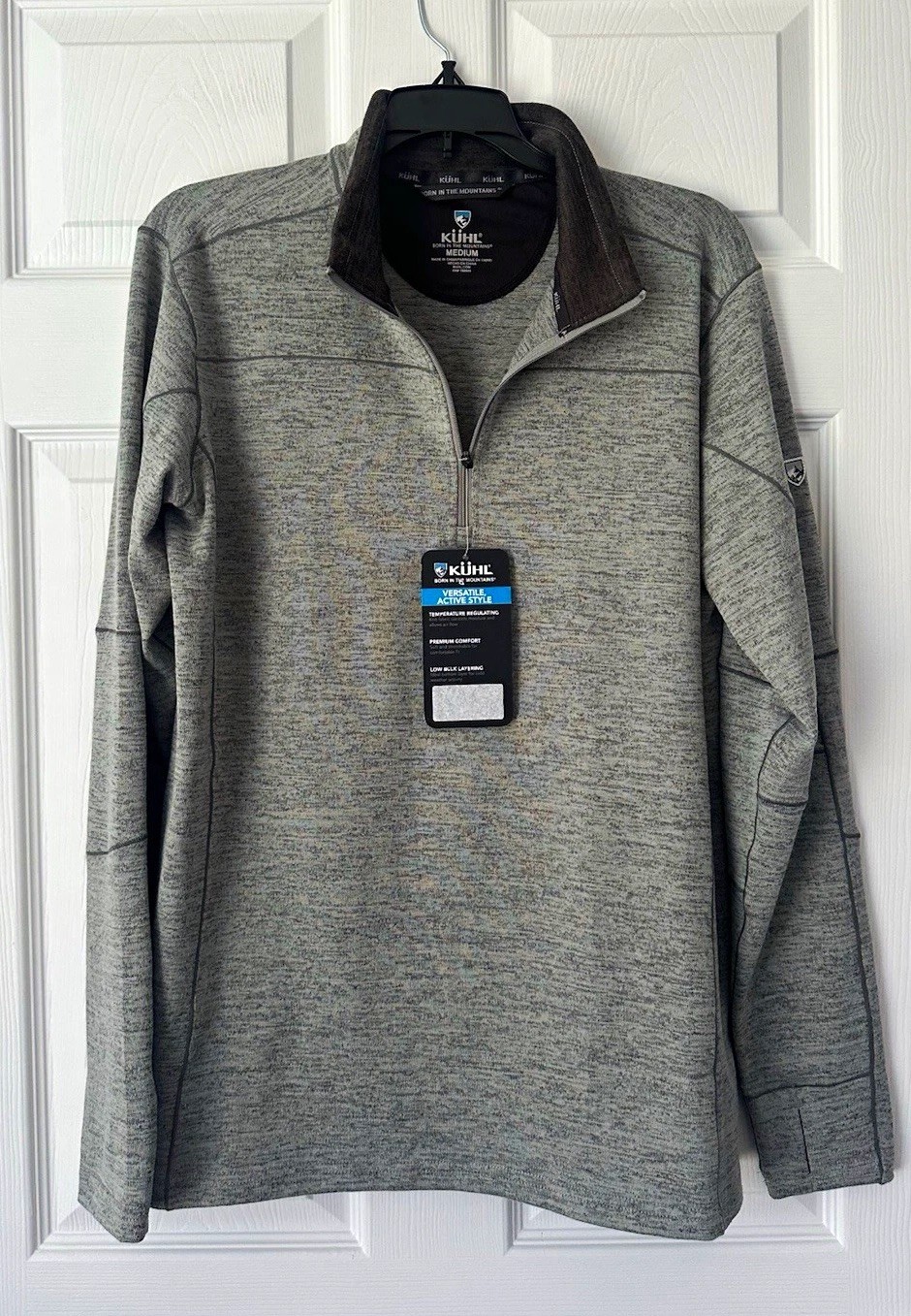 KÜHL RYZER Women’s M Gray Heathered 1/4 Zip Mock Neck Stretch Pullover LS KÜHL RYZER Women’s M Gray Heathered 1/4 Zip Mock Neck Stretch Pullover LS
