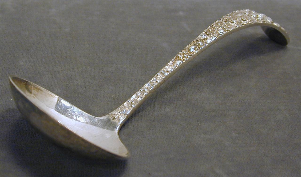 Vtg Stieff Rose Sterling Solid Gravy Ladle 6\
