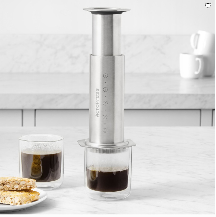 AeroPress Stainless Steel Coffee Press Manual Coffee Maker Portable Brewer