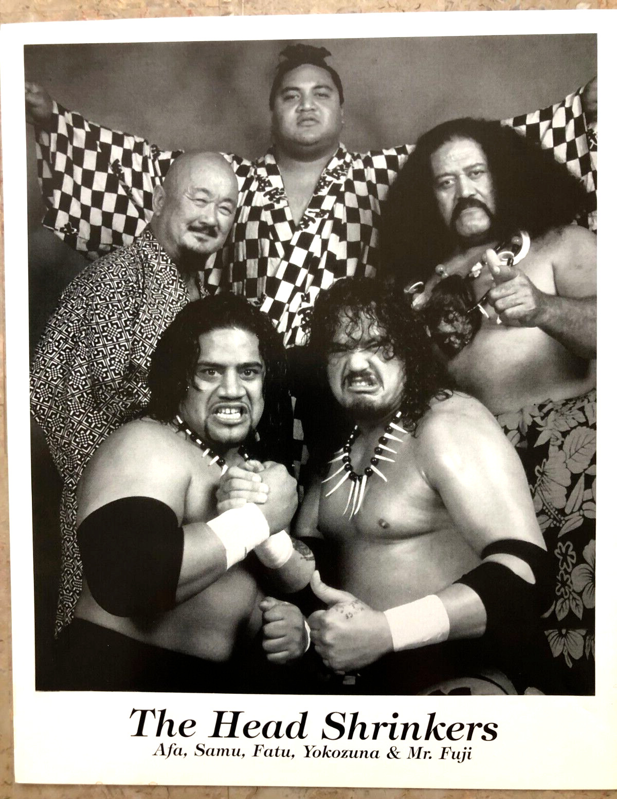 The Head Shrinkers Afa Yokozuna Mr. Fugi Original Promo Photo 8x10 WWE WWF RARE