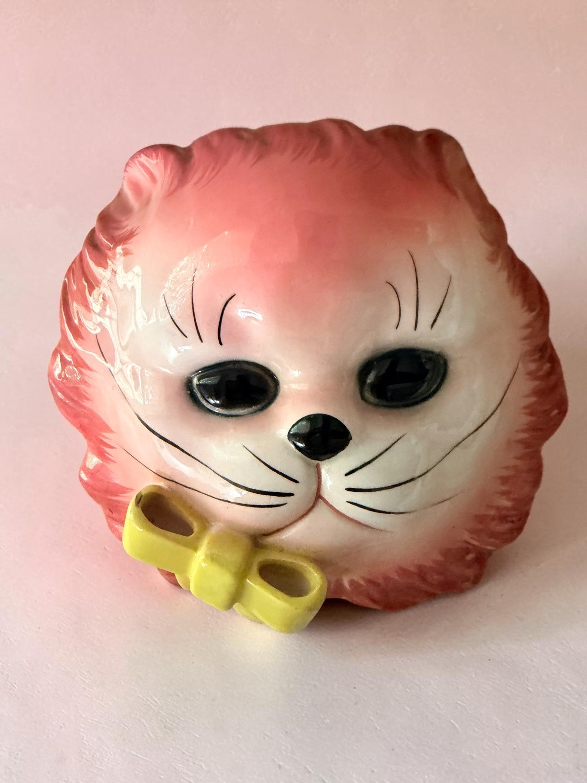 RARE 😺 LEFTON Pink Cat Wall Pocket Kitten 1950\'s Kitsch MCM Excellent S842 RARE 😺 LEFTON Pink Cat Wall Pocket Kitten 1950\'s Kitsch MCM Excellent S842