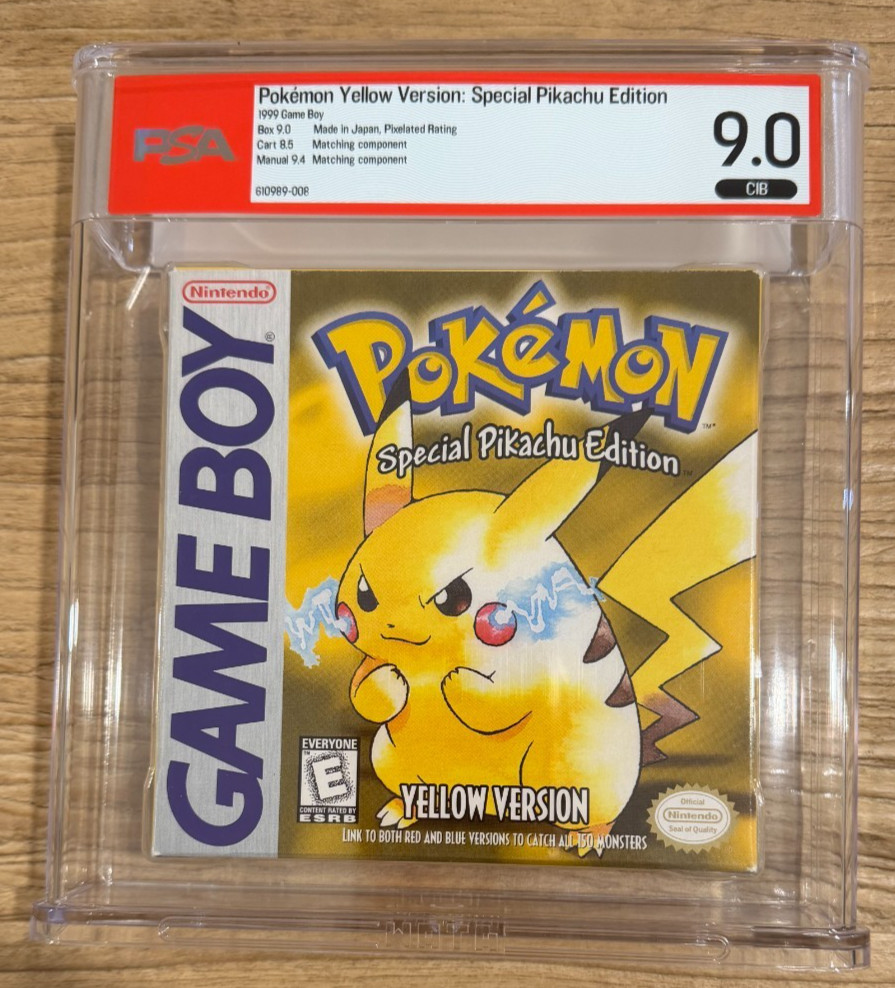 Pokemon Yellow Version Pikachu Edition Game Boy PSA 9.0 CIB Complete Manual 9.4