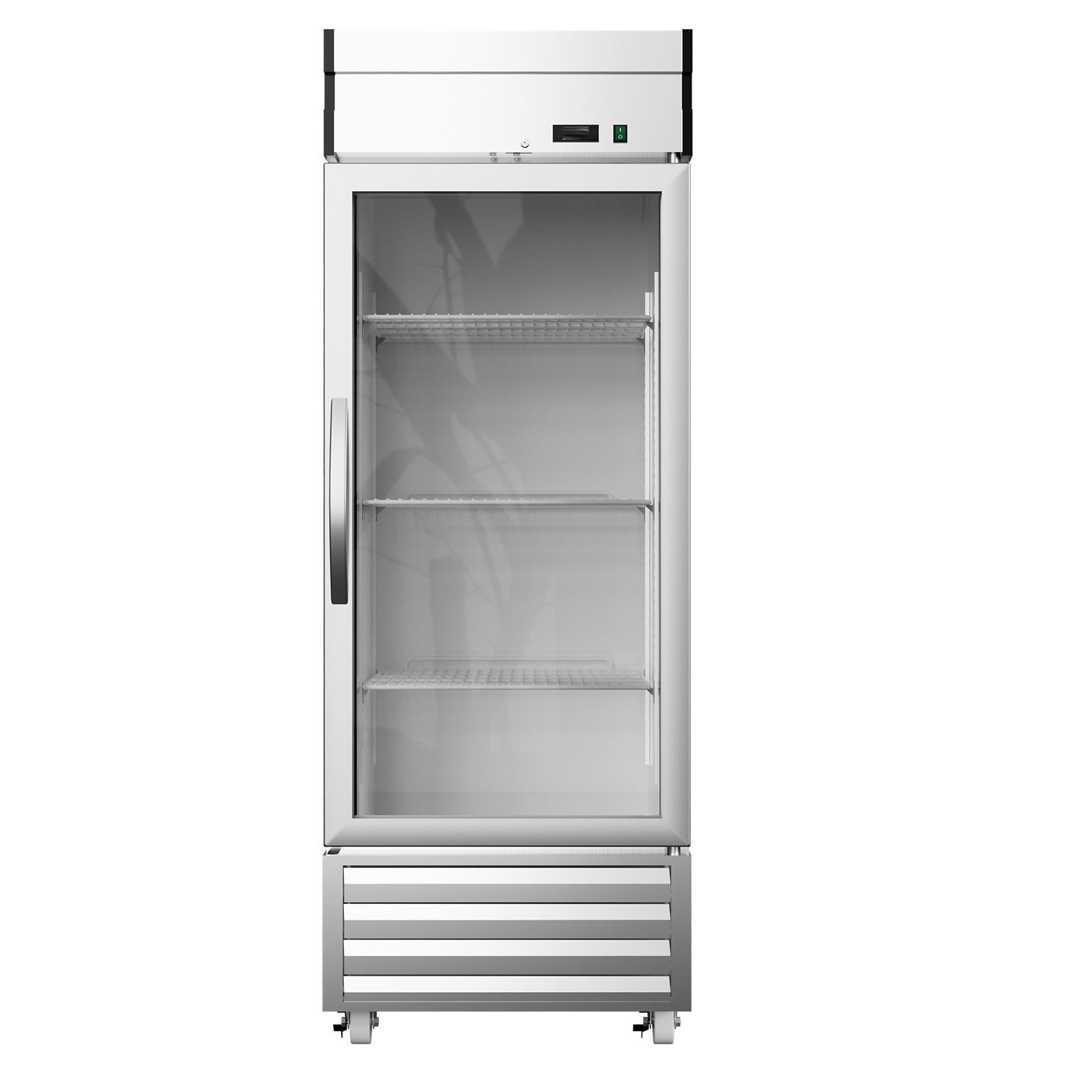 New Commercial Reach In Refrigerator Glass Door Stainless Steel Cooler Beverage