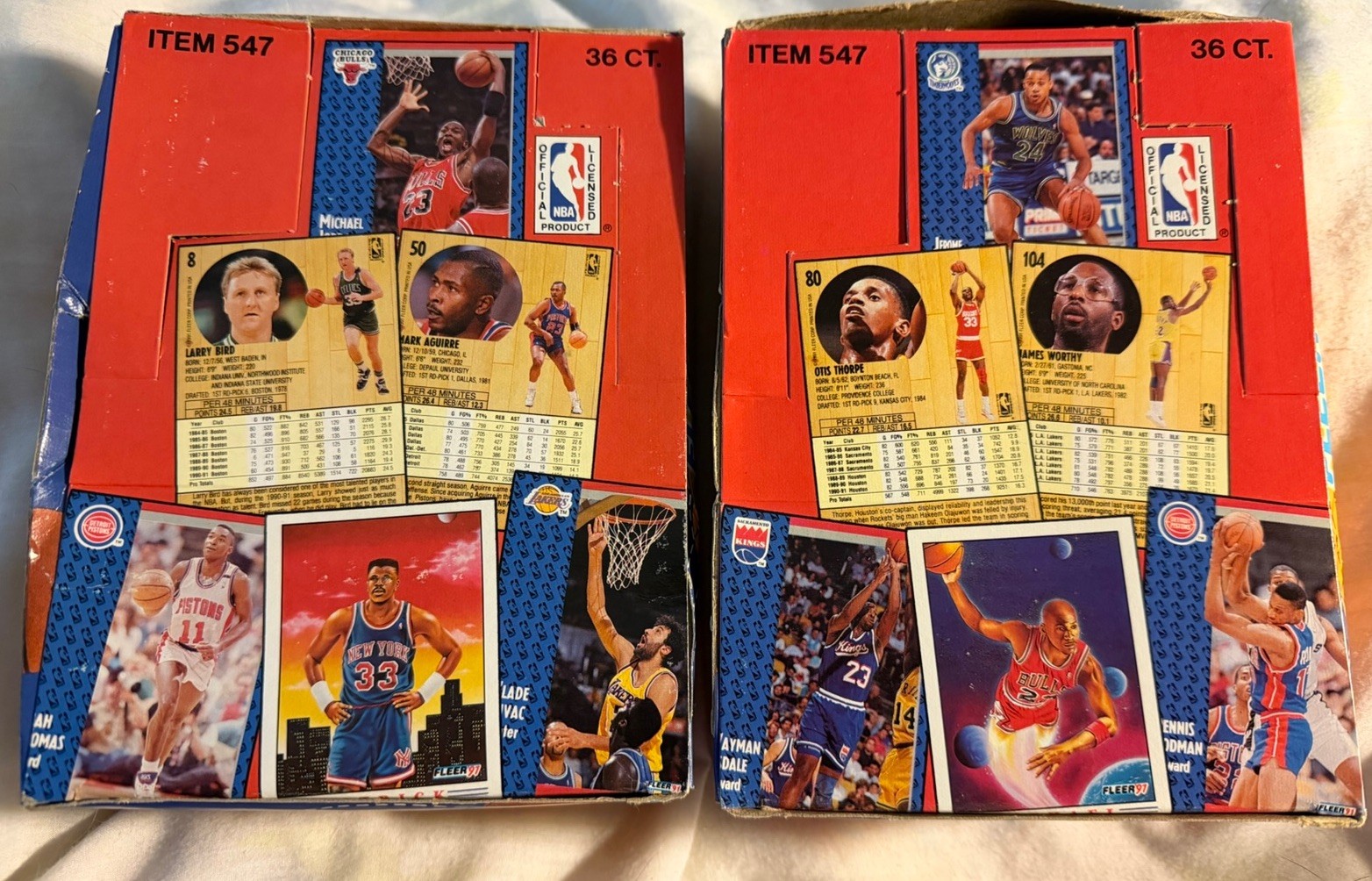 Lot of 2 Boxes 1991-92 Fleer Basketball Wax Box 36 Sealed Packs Michael Jordan