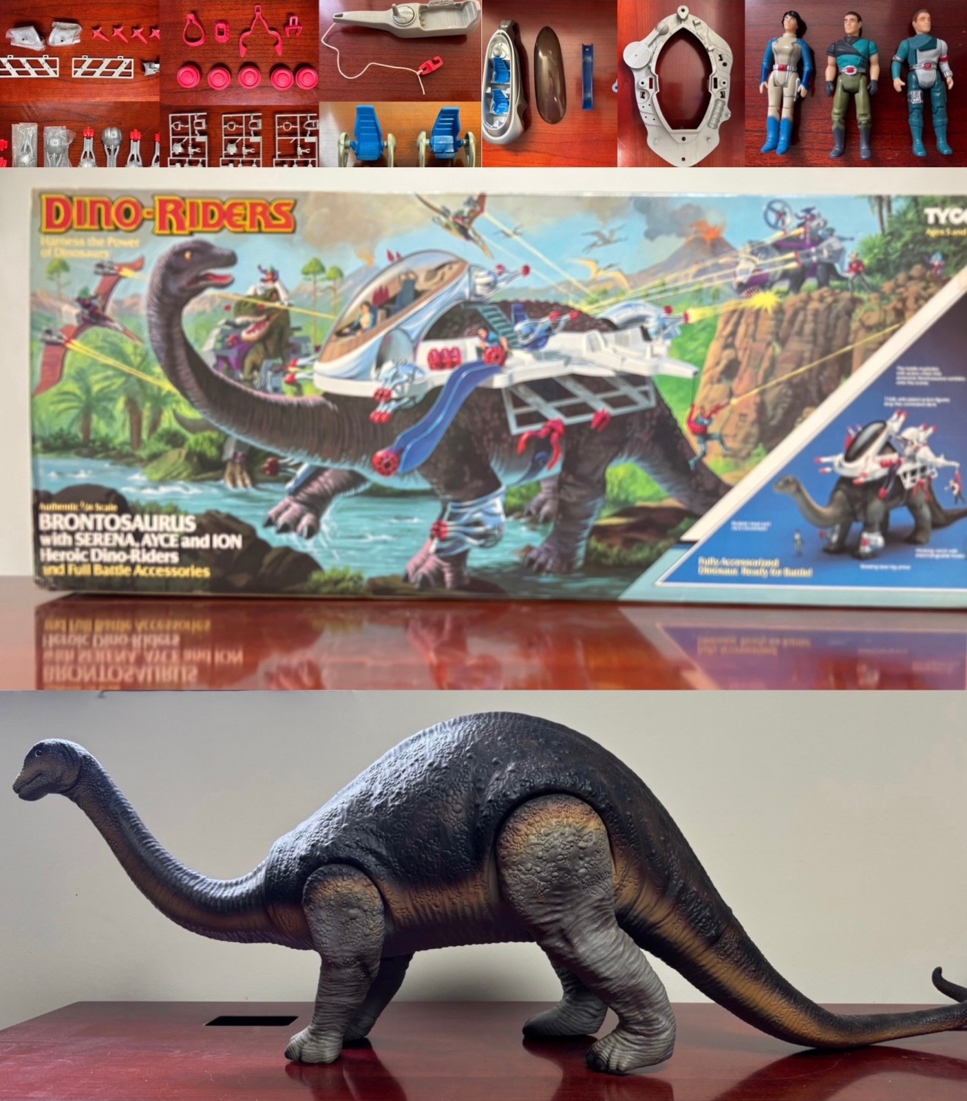 1989 VTG DINO-RIDERS BRONTOSAURUS 98% Complete + Figures, Accessories & BOX TYCO 1989 VTG DINO-RIDERS BRONTOSAURUS 98% Complete + Figures, Accessories & BOX TYCO